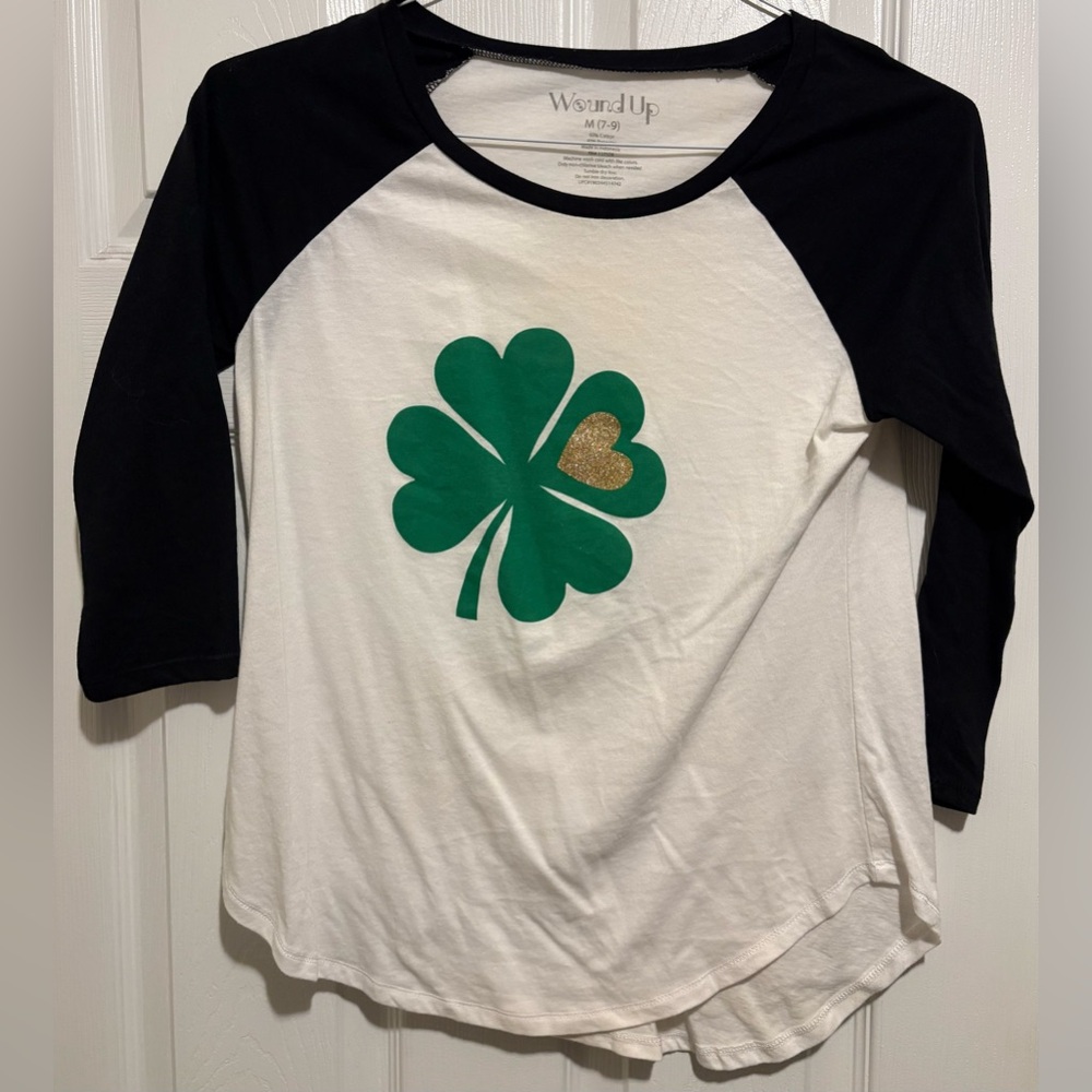 Ladies WoundUp 4 leaf clover shirt.